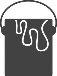 Paint bucket spilling icon in black contour Vector Image