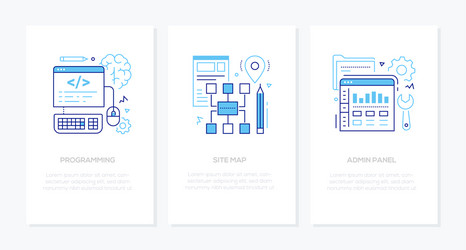 programming - line design style banners set vector image