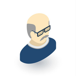 Avatar father adult man isometric flat icon 3d vector