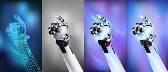 abstract infographic with various options of robot vector image