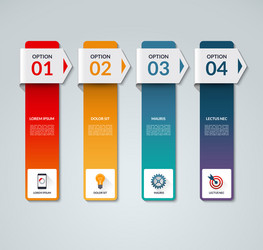 Arrow infographic banner 4 steps design template Vector Image