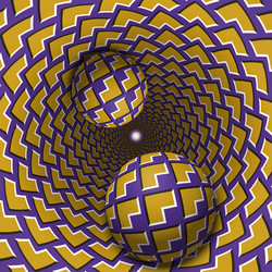 Optical balls are moving in mottled hole vector