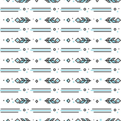 Seamless pattern with stylized linear feathers vector