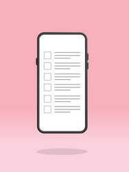 smartphone checklist empty tick box app vector image