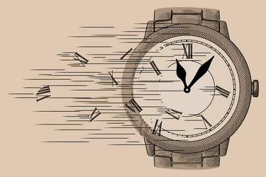 clock and wind Vector Image