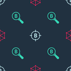 set blockchain technology bitcoin target vector image