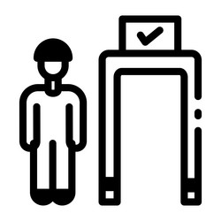 a linear style icon of security terminal vector image