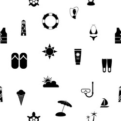 beach seamless pattern background icon vector image