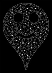 bright mesh 2d serious smiley map marker vector image