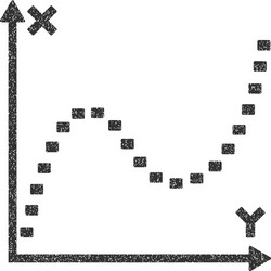 dotted function graph grainy texture icon vector image