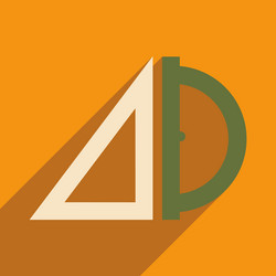 flat with shadow icon and mobile application ruler vector image