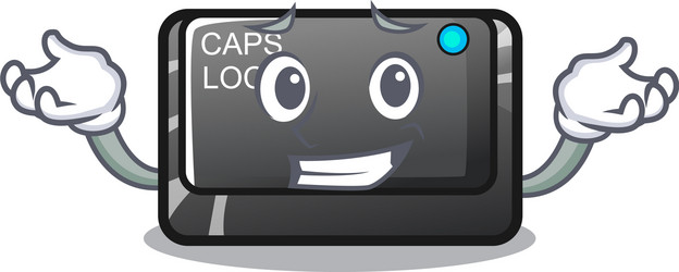 grinning capslock button in shape character vector image