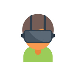 man experiencing virtual reality using vr vector image