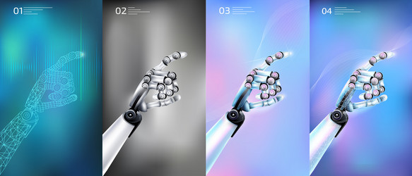 abstract robot hands pointing down with a finger vector image