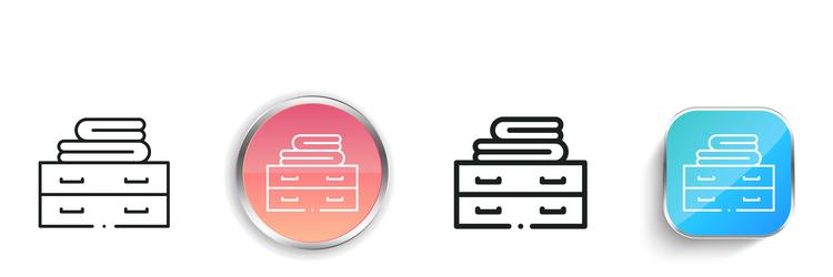 drawers icon thin linear regular and button style vector image