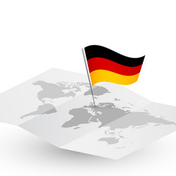 Germany flag on abstract world map vector