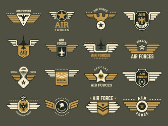 Army badges air special forces emblems vector