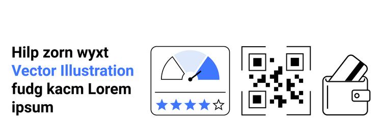 digital elements with qr code wallet rating vector image