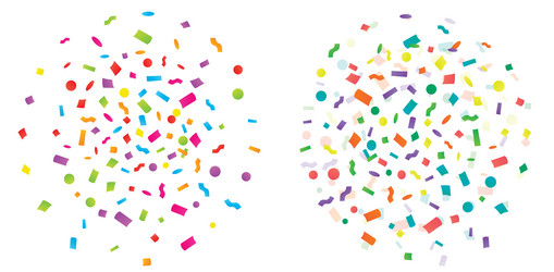 set of colorful explosion confetti flat vector