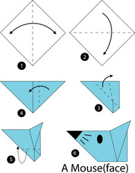 Step by instructions how to make origami vector