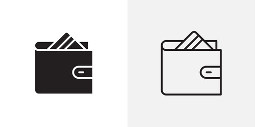 wallet icons pack for apps and ui ux desigs vector image