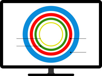 Colored pie chart graph on a computer screen vector