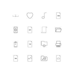 Files and folders sign simple linear icons set vector