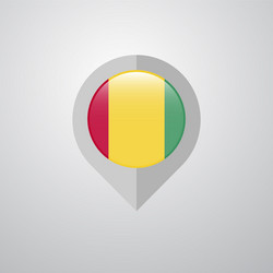 Map navigation pointer with guinea flag design vector