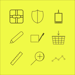 web linear icon set simple outline icons vector image