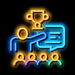 winning cup value neon glow icon vector