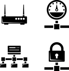 Computer network simple related icons vector