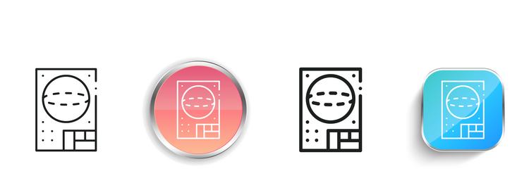 drawing icon thin linear regular and button style vector image
