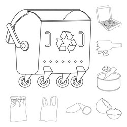 isolated object of garbage and ecology icon set vector image