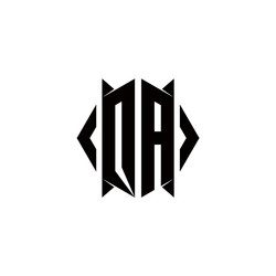 Aq logo monogram with shield shape designs Vector Image