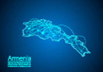 armenia map with nodes linked by lines concept vector image