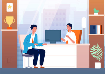 businessman interview male character in boss vector