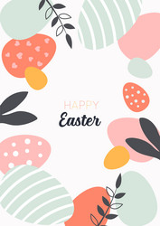 rabbit silhouette happy easter poster vector