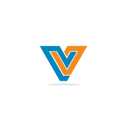 Round curve v initial company logo Royalty Free Vector Image