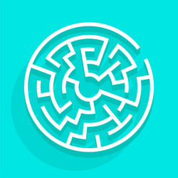 3d style abstract circular maze pattern vector