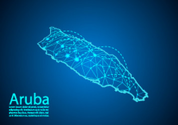 Aruba map with nodes linked by lines concept vector