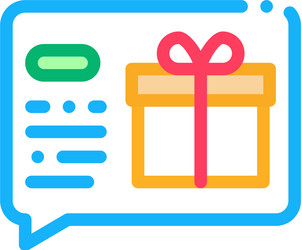 gift notification message icon outline vector