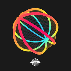 perspective wireframe object connection structure vector image