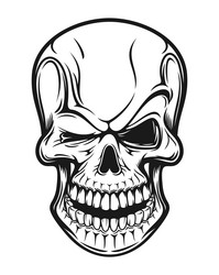 smiling skull tattoo creepy cranium head Vector Image
