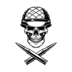 soldier skull with crossed cartridges design Vector Image