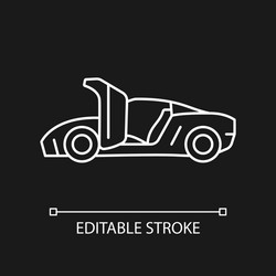 Car with synchro helix doors white linear icon vector