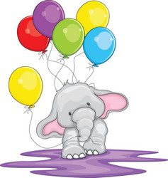 Cute Elephant Cartoon Vector Image