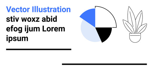 minimalist design with pie chart text blocks vector image