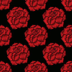 Seamless pattern of rose vector
