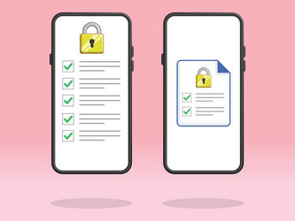 smartphone checklist lock security encryption vector image