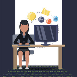 web developer working on computer programming vector image